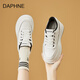 DAPHNE達(dá)芙妮真皮小白鞋女內(nèi)增高2025春季新款厚底熊貓面包鞋軟底舒適休閑女鞋 黑色 36