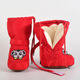 兔八八秋冬嬰兒棉鞋軟底高幫加棉0-1歲男女寶寶保暖鞋腳套拉鏈防水 紅色虎頭 內存13.5厘米，幫高20厘米