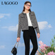 LAGOGO復古時(shí)尚小香風(fēng)外套女拉谷谷春秋新款氣質(zhì)設計感短款上衣 混色(Y0) L