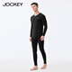 JOCKEY情侶保暖內(nèi)衣套裝男士發(fā)熱抗菌柔軟超彈女士秋衣秋褲秋冬 男 黑色 XL