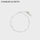 CHARLES&KEITH月光謐語(yǔ)仿珍珠細鏈條手鏈生日禮物送女友CK5-12120407 Silver銀色 21cm 1個(gè)