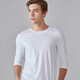 奧德里奇秋季新款七分袖T恤男圓領(lǐng)純色打底衫絲光棉中青年休閑內搭上衣 18072白色 XXXL