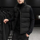 左斯客棉馬甲男秋冬季新款男士連帽無(wú)袖大碼馬甲上衣青少年韓版潮流保暖 黑色