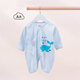 貝貝怡【官方發(fā)售】嬰兒衣服新生兒連體衣系帶綁帶哈衣嬰兒內(nèi)衣 藍(lán)色L477（夏季薄款） 52cm （0-1月）