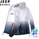 JEEP SPIRIT吉普防曬衣男夏季連帽輕薄款夾克皮膚衣休閑外套釣魚服 黑色 2XL