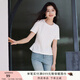 香影粉色減齡t恤女正肩2025夏季新款顯瘦棉質(zhì)甜美風(fēng)圓領(lǐng)短袖上衣 白色 M 160/84A/95-110斤