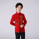 以舟中國風(fēng)兒童中山裝學(xué)生表演服男童禮服繡花六一演出服年會(huì )舞臺民族 紅色繡金龍配黑色褲子 2XL碼身高150體重80-85斤左右