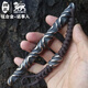 獅晨   話(huà)事人鈦合金酷棍 防身edc裝備戶(hù)外把玩減壓戰術(shù)小棍古巴藤短棍 鈦合金做舊（橢圓頭）