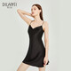 狄蘭絲（dilansi）100%桑蠶絲裸感睡衣性感真絲睡裙女春夏高級輕奢純欲風(fēng)絲綢吊帶裙 瑪瑙黑(6A級100%桑蠶絲) L (推薦105-115斤)
