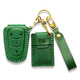 莫蘭迪 凱迪拉克鑰匙套XT4 XTS CT6 ATSL XT6 XT5 CT5汽車(chē)真皮高檔保護殼扣包 凱迪拉克4鍵 鑰匙套+鑰匙鏈+門(mén)禁卡套 墨玉綠