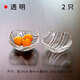 點(diǎn)特日式輕奢透明玻璃碗家用水果盤(pán)小精致美容院酒店小吃碟零食點(diǎn)心盤(pán) 四方小碟（透明）2只（直徑10cm)