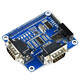 微雪 樹莓派 雙通道隔離型 RS232擴展板 SC16IS752+SP3232方案 內(nèi)置多種保護電路 2-CH RS232 HAT 1盒