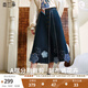 兩三事牛仔半身裙女2025春季新款藍(lán)色裙子設(shè)計(jì)高腰A字半裙長(zhǎng)裙 荊棘之舞 牛仔藍(lán) L