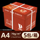 綠蔭整箱裝A4紙復(fù)印紙70克a4打印紙 加厚80g辦公用紙復(fù)印紙學(xué)生用紙復(fù)印紙白紙a4紙整箱2500張草稿紙 精選赤狐70g 1箱裝5包2500張