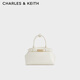 CHARLES&KEITH時(shí)尚鱷魚(yú)紋手提凱莉包包女包生日禮物新年禮物CK2-30782470-1 CK2-30782470-1奶白色 中包