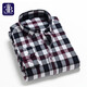意賓秋季新男裝全棉法蘭絨磨毛格子長(cháng)袖襯衫時(shí)尚休閑純棉青中年襯衣男 T0C0106 常規 39 （120-130斤左右）