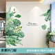 初誠 客廳墻紙3d立體墻貼紙自粘廚房貼畫(huà)墻面ins風(fēng)綠植背景墻壁裝飾圖 01.芭蕉葉門(mén)貼(全部為組合貼紙) 大(非整張貼、自由組合)