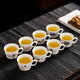 琪馨邊 陶瓷有耳茶杯花茶普洱杯功夫茶具辦公家用品茗帶把茶杯定制 套杯8個(gè)混裝