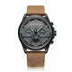 聚利時(shí)（julius）手表 韓風(fēng)經(jīng)典三盤(pán)六針運動(dòng)休閑商務(wù)男表石英表JAH-106 灰面咖色帶