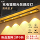 松潮人體感應燈帶LED磁吸充電免布線(xiàn)衣柜櫥柜燈貓眼燈酒柜氛圍波紋燈 （銀色）高續航版+三色+充插兩用 113cm+三色切換+充插兩用