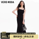 VEROMODA连衣裙2024早春新款优雅时尚方领鱼尾裙设计感纯色约会玫瑰 S59黑色 160/80A/S
