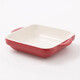 NITORI宜得利家居 圣誕氛圍馬克杯方盤(pán)湯杯甜品盅餐具烤箱適用方盤(pán)晴暖 烤箱適用方盤(pán)S 紅色 18.7cm
