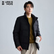 利郎【行政三防】羽絨服男石墨烯內膽保暖鉆絨立領防外套黑色180