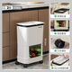 煦凜德國廚房垃圾桶高款免彎腰帶輪可移動(dòng)三合一落地立式干濕分離專(zhuān)用 【優(yōu)雅白】二層 （贈20只垃圾袋） 10L