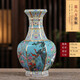 未卒 景德鎮(zhèn)陶瓷花瓶玄關(guān)擺件仿古官窯琺瑯彩瓷器古董收藏品方形物件 琺瑯彩藍六方賞瓶 26cm