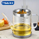華派（TQVAI）隔油壺玻璃濾湯壺廚房過濾油神器不銹鋼濾網(wǎng)油杯油渣分離家用油罐 1000ml濾油器