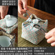 友尚棉麻蓋碗收納包便攜戶外茶具茶壺主人杯快客杯旅行布包防撞防護(hù)袋 花菱-蓋碗/茶壺收納包