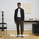 FULL MONTY【燈芯絨】純棉水洗男士休閑褲高腰灰綠色寬松褲子2024年秋冬 深灰綠色7980 L