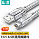 山澤（SAMZHE）USB2.0轉(zhuǎn)Mini USB數(shù)據(jù)連接線充電線 T型口移動硬盤相機(jī)音響導(dǎo)航儀充電連接線惠普連接線 Mini USB數(shù)據(jù)線【1.5米】UK-9002