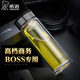希諾（HEENOOR）雙層玻璃杯 家用男送禮商務(wù)老板水杯茶水分離杯子帶蓋過(guò)濾泡茶杯 XN-6903  395ml