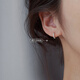 Warme Farben 耳環(huán)女韓版簡約氣質排鉆耳扣女小清新圓形耳圈小巧耳飾 銀色耳扣12mm一對