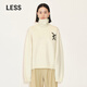 LESS春季針織衫女兔子印花休閑寬松高領(lǐng)毛衣2N1310130 110/米白 XS