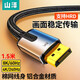 山澤DP線1.4版4K240Hz2K240Hz 8K60Hz高清公對公連接線電腦游戲電競顯示器視頻線 1.5米【8K電競編織款】DPO-15