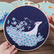 繡魁新款刺繡diy手工制作創(chuàng)意繡品繡蘇繡絲帶繡古風團扇繡花繡繃自繡初學者自己手工刺繡DIY材料包 藍色夢鹿【材料包+輔助繡繃】