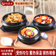 陶煲王韓國(guó)石鍋拌飯專用砂鍋家用陶瓷韓式大醬鍋米村拌飯碗煲仔飯小沙鍋 石鍋套裝(無(wú)蓋）1.1L+ 1.5L