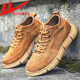 JETRAM男士休閑板鞋春秋季透氣男鞋子潮鞋英倫百搭潮流全黑色沙漠工裝鞋 YT-黃棕0271男 40