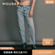 moussy【熱銷爆款】褲王新款直筒水洗毛邊牛仔褲010GAS11-5440 藍(lán)色 L