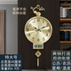 凱琴新中式全銅掛鐘現(xiàn)代簡約家用客廳時鐘帶日歷電波自動對時掛墻鐘表 全銅特大9319帶日歷-金色表盤 1cm 手動調(diào)時機(jī)芯（保10年）