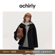 歐時(shí)力OCHIRLY  進(jìn)口美麗諾羊毛雙面呢風(fēng)衣毛呢短外套女士高級感 黑色 M