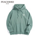 太平鳥(niǎo)男裝 衛衣男長(cháng)袖套頭休閑上衣春秋季連帽潮流寬松韓版外套 綠色1（寬松） M