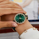 時(shí)光一百（TIME100） 小綠表輕奢鑲鉆手表女簡(jiǎn)約三針圓盤(pán)百搭女表生日禮物女士手表 綠色