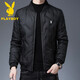 花花公子（PLAYBOY）羽絨服男輕薄短款秋冬季新款時尚保暖百搭男款韓版潮流休閑外套男 黑色 XL