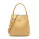 名夏（MINGXIA）牛皮女包新品韓版水桶包軟皮女包簡(jiǎn)約單肩斜挎女士包包甜美手提包 香草黃大號
