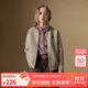 ELLE KIDS復古學(xué)院風(fēng)女童翻領(lǐng)針織毛衣春秋款經(jīng)典百搭拉鏈開(kāi)衫外套