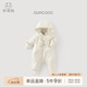 乖奇熊女寶寶三防連體羽絨服秋冬公主風(fēng)外出過年哈衣嬰幼兒加厚拜年衣服 奶油白 90cm