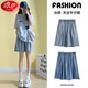 浪莎天絲牛仔短褲女夏季薄款高腰垂感百搭顯瘦休閑褲子寬松闊腿五分褲 深復古 XXXL 141-155斤